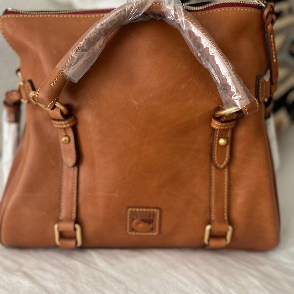 Dooney & Bourke Large Florentine Satchel Natural - Picture 3 of 13
